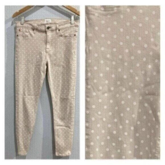 Hudson Polka Dot Slimming Jeans Mid Rise Mod Pinup Stretch Ankle - Picture 1 of 9
